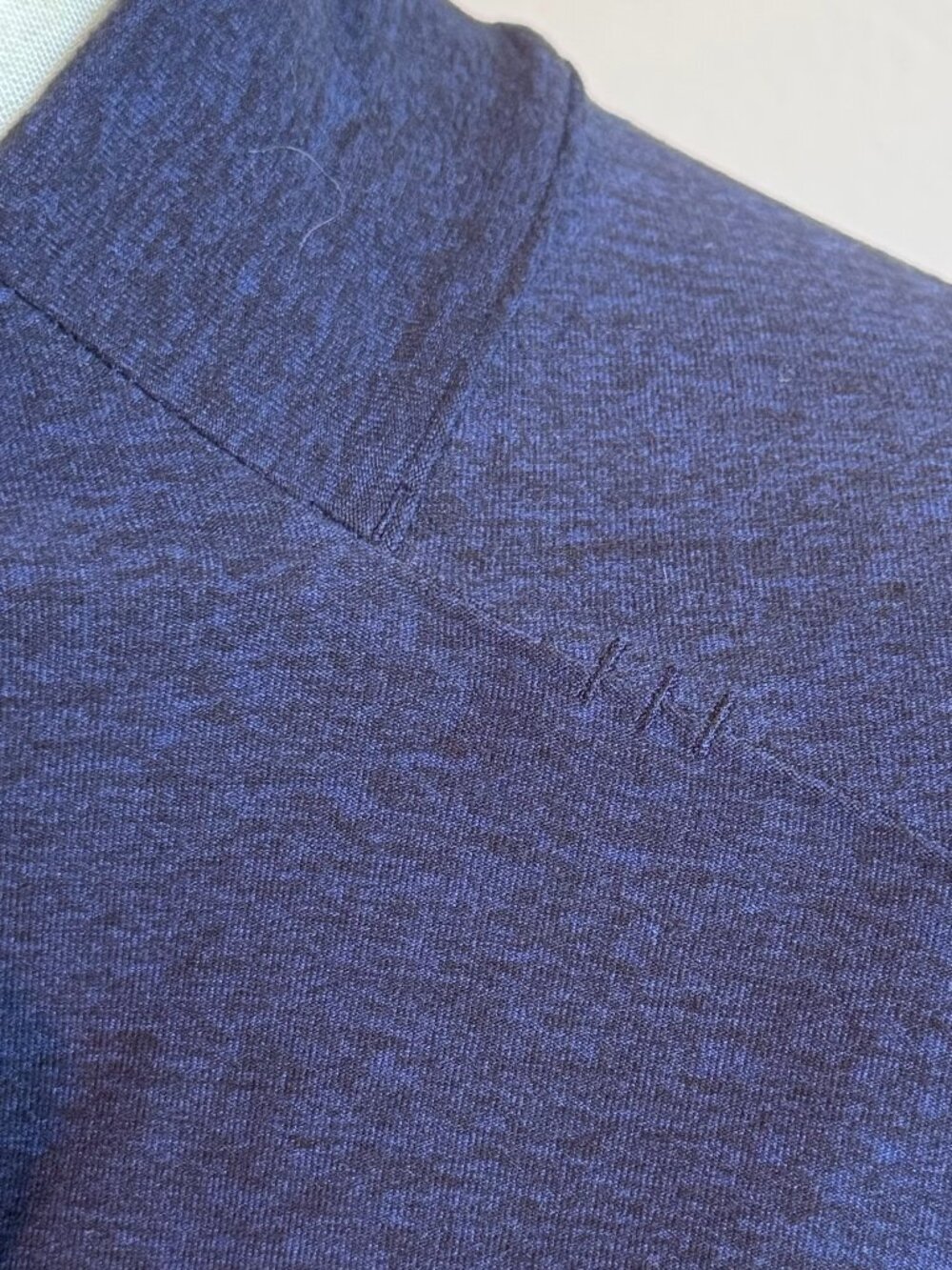 Lululemon Surge Warm 1/2 Zip Heathered Cerulean Blue Black Men’s Large - Picture 7 of 9